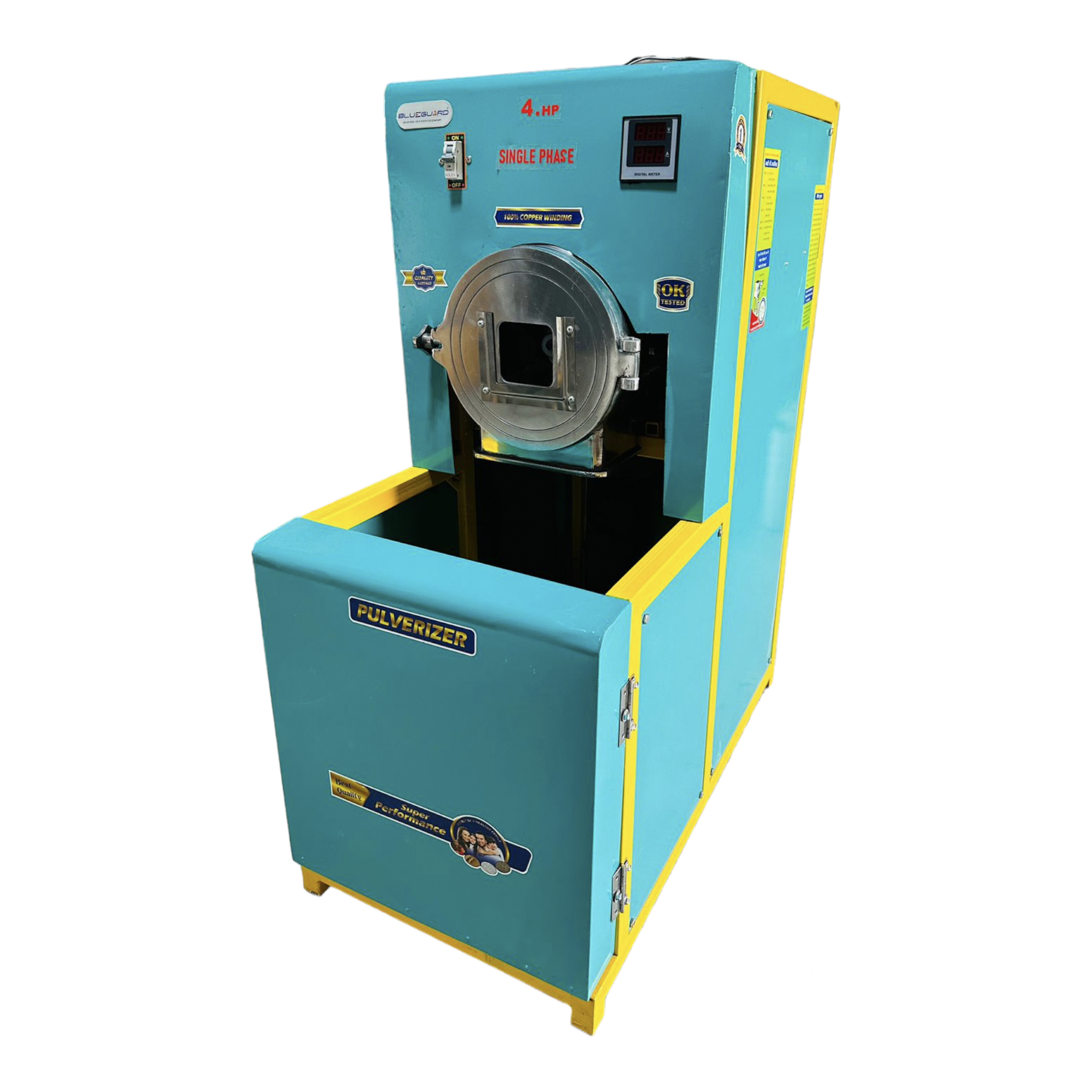 Mild Steel 2 in 1 Double Chamber Pulverizer - 4HP Single Phase